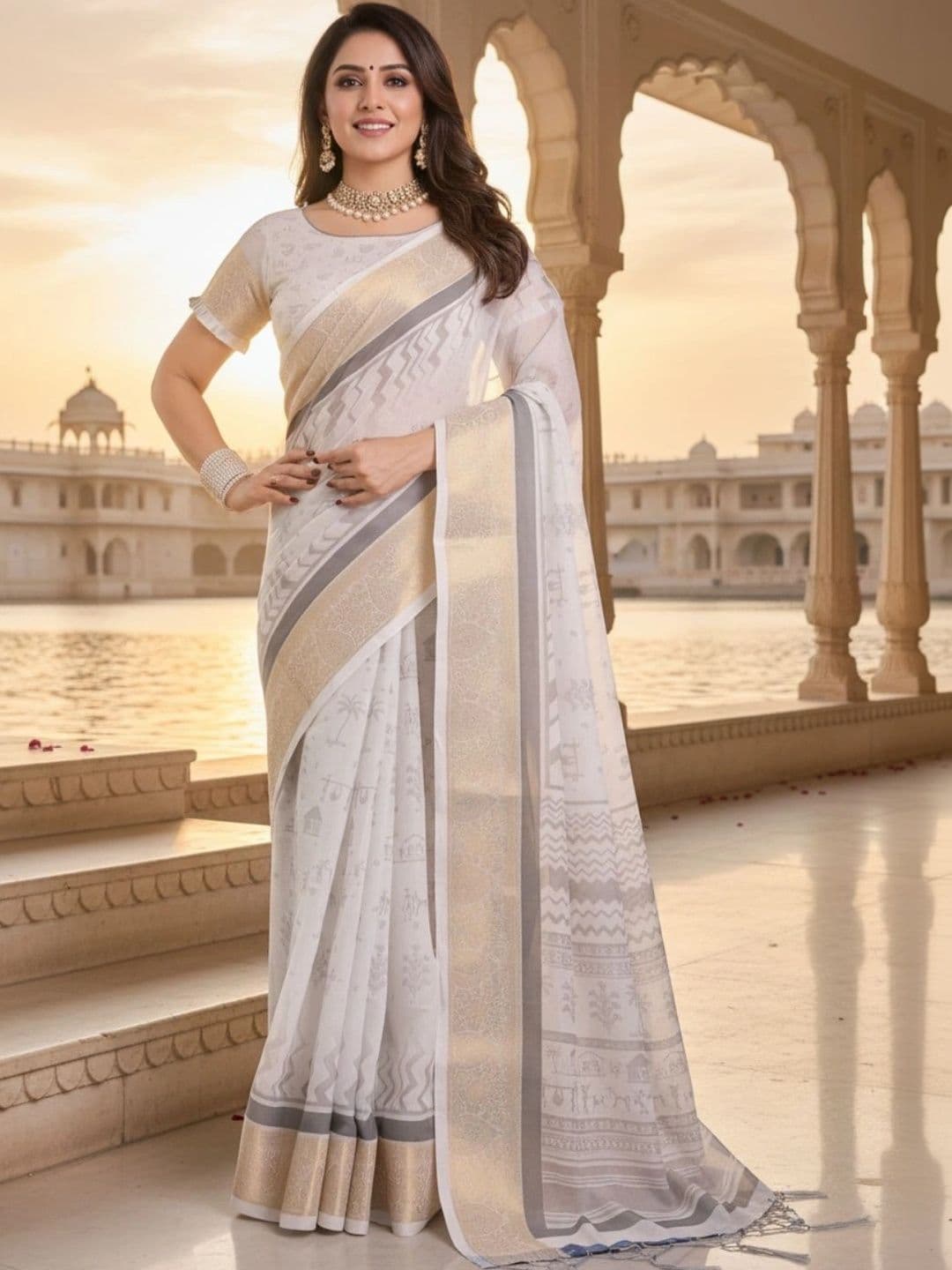 Mitera Woven Design Silk Blend Designer Saree - view 1