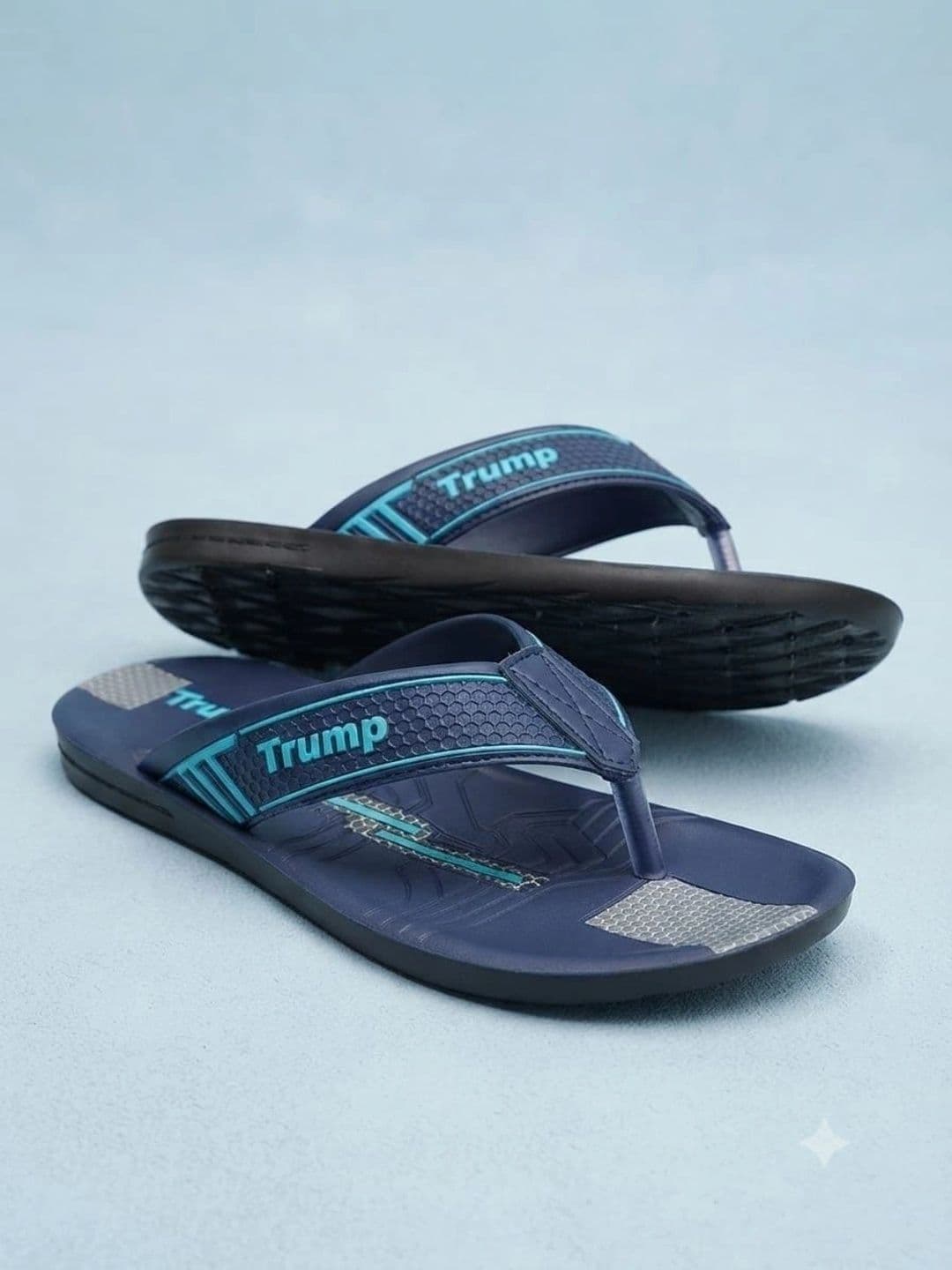 Trump Blue PU Flip Flops - view 1