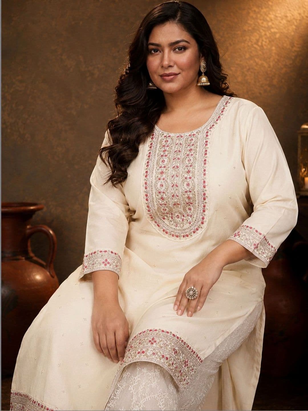 FULL BLOOM Women Embroidered Thread Work Kurta thumbnail 3