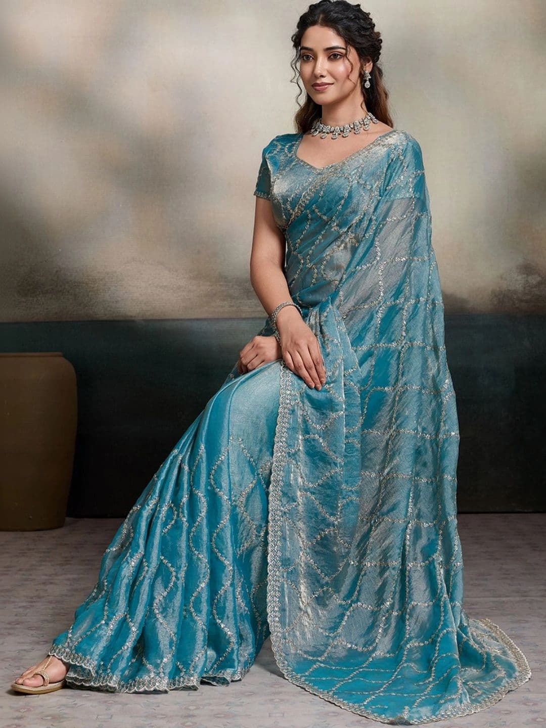 Mitera Floral Pure Chiffon Designer Saree thumbnail 3