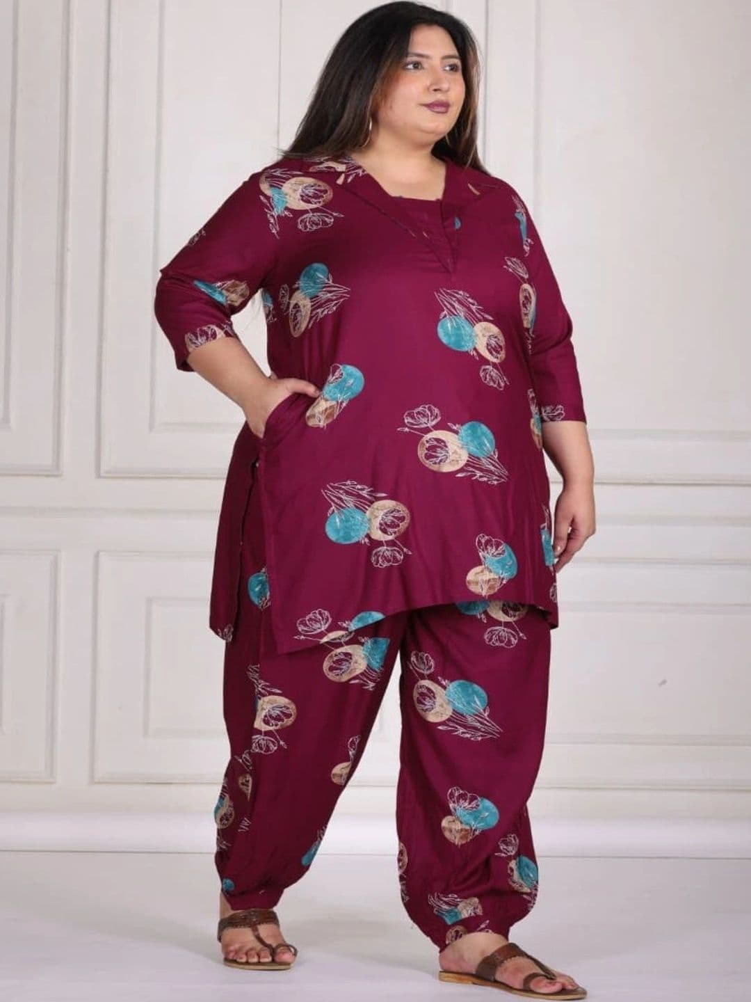 Sandhya's Plus Women Ethnic Motifs Printed Regular Kurta with Patiala thumbnail 3