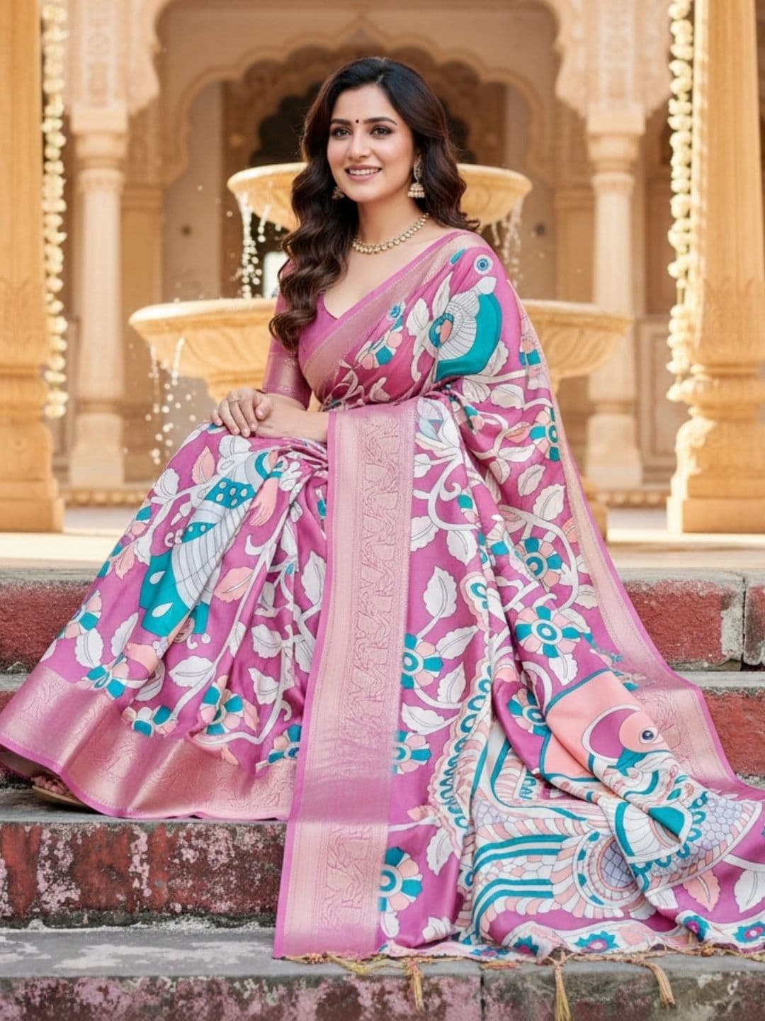 Mitera Paisley Silk Blend Designer Saree - view 1