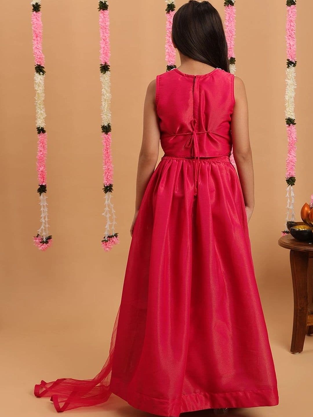 Tiny Kingdom Girls Embroidered Thread Work Ready to Wear Lehenga & Blouse With Dupatta thumbnail 5