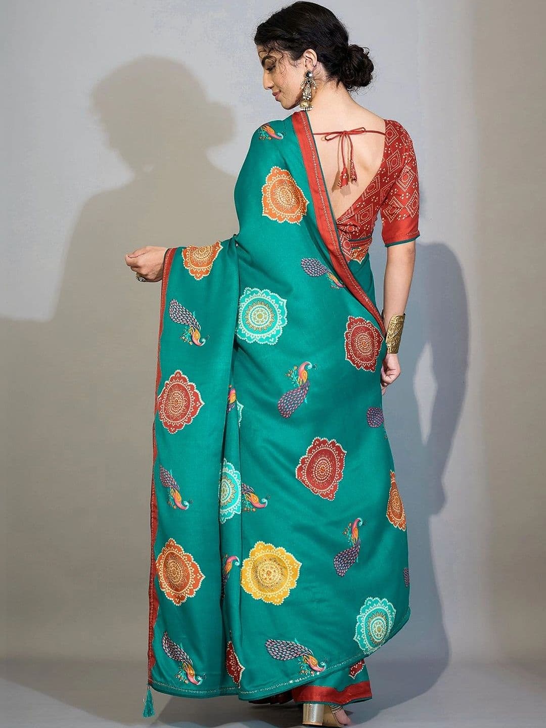 Sangria Bandhani Poly Georgette Designer Bandhani Saree thumbnail 5