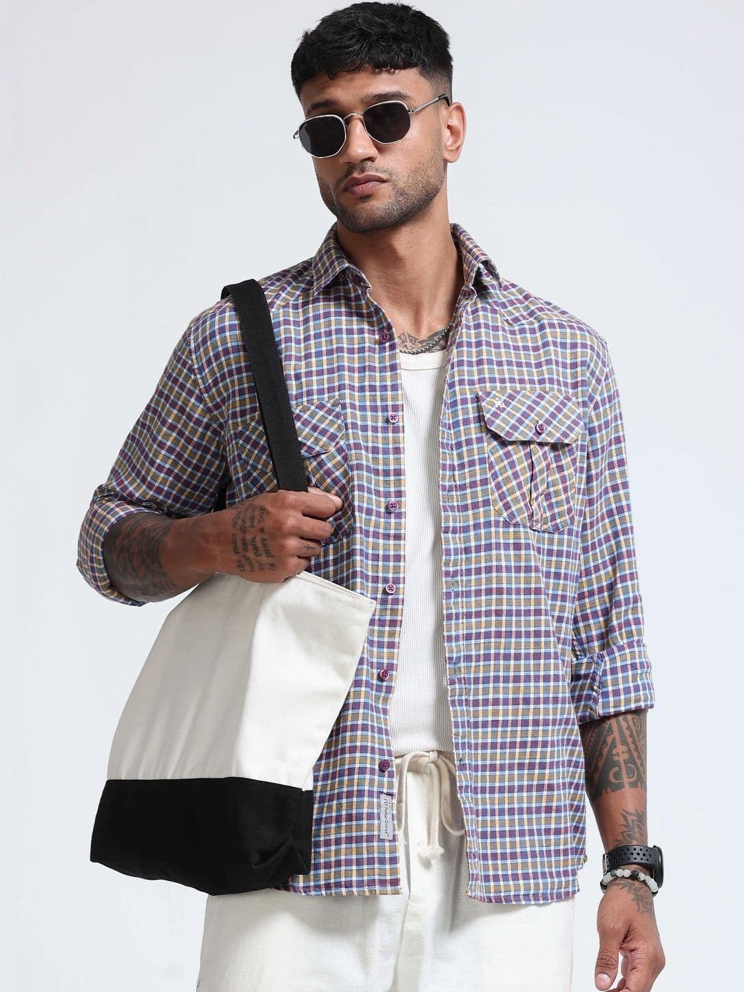 FashionDistrict Men Comfort Sheer Checked Casual Shirt - view 1