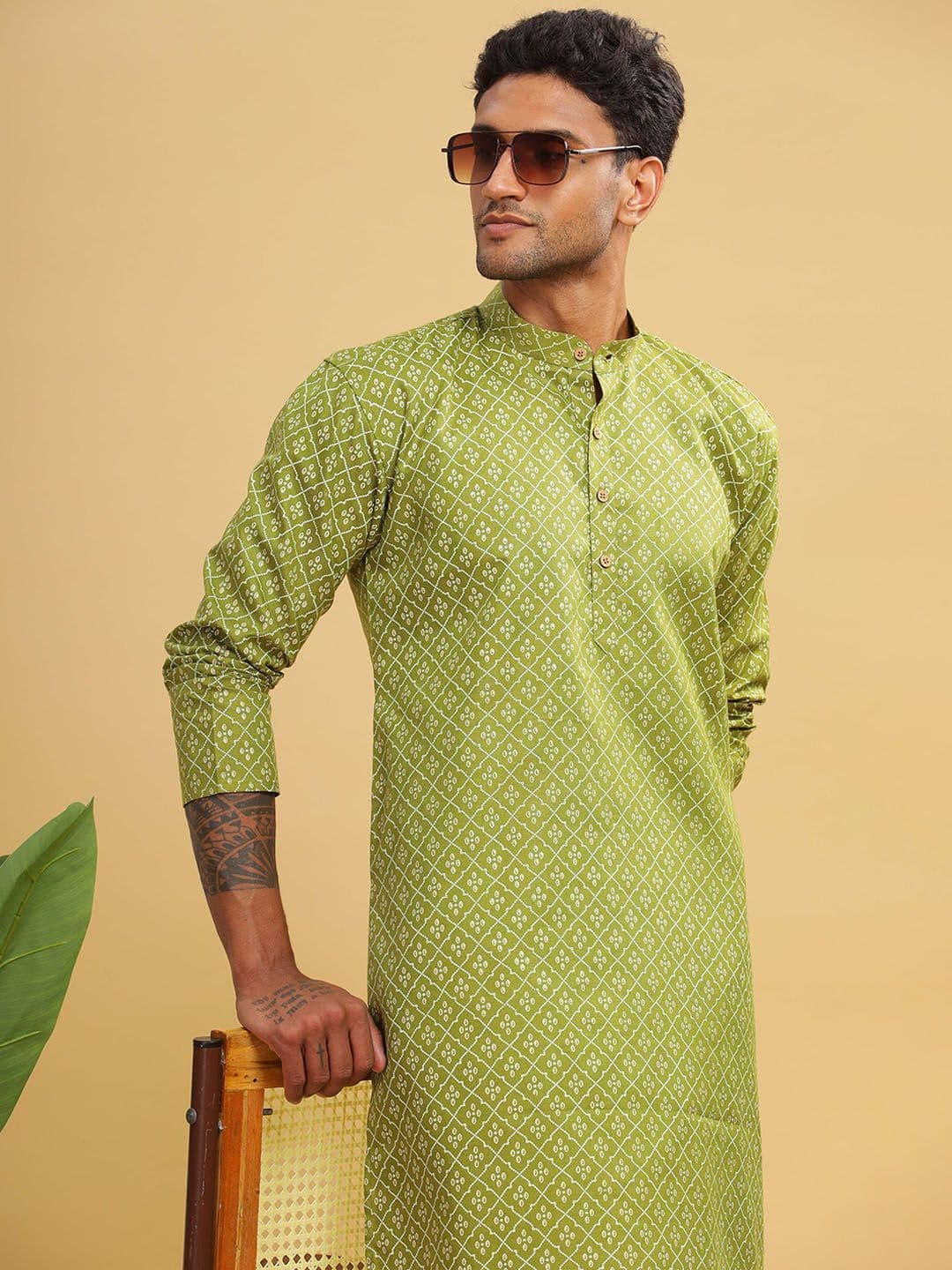 Anouk Printed Band Collar Straight Long Kurta thumbnail 7