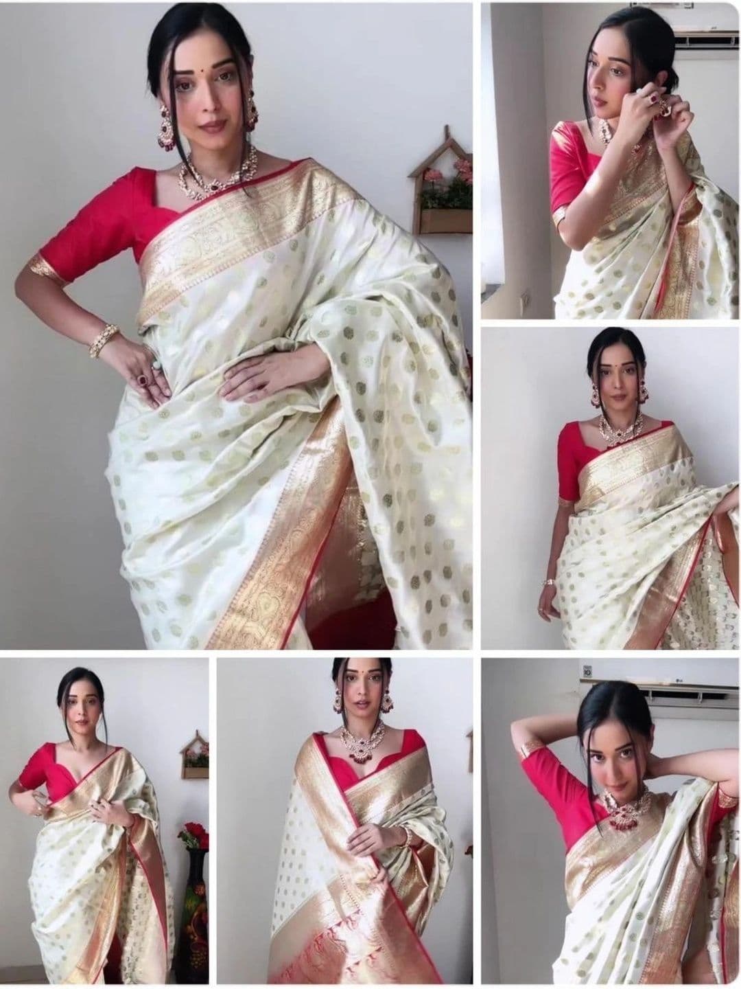 RUTVA FASHION Woven Design Zari Art Silk Banarasi Saree thumbnail 2