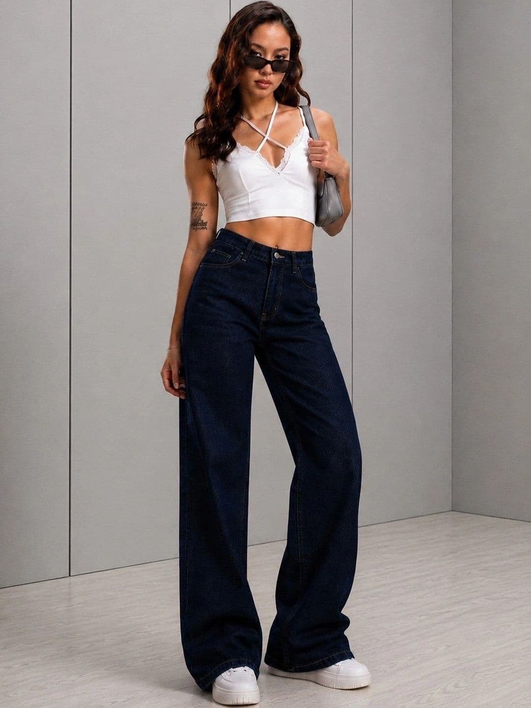 DressBerry Women Comfort Wide Leg High-Rise Stretchable Jeans thumbnail 2