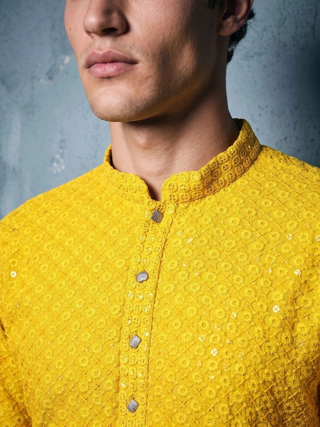 DRIP CHOWK Men Sequinned Kurta thumbnail 2