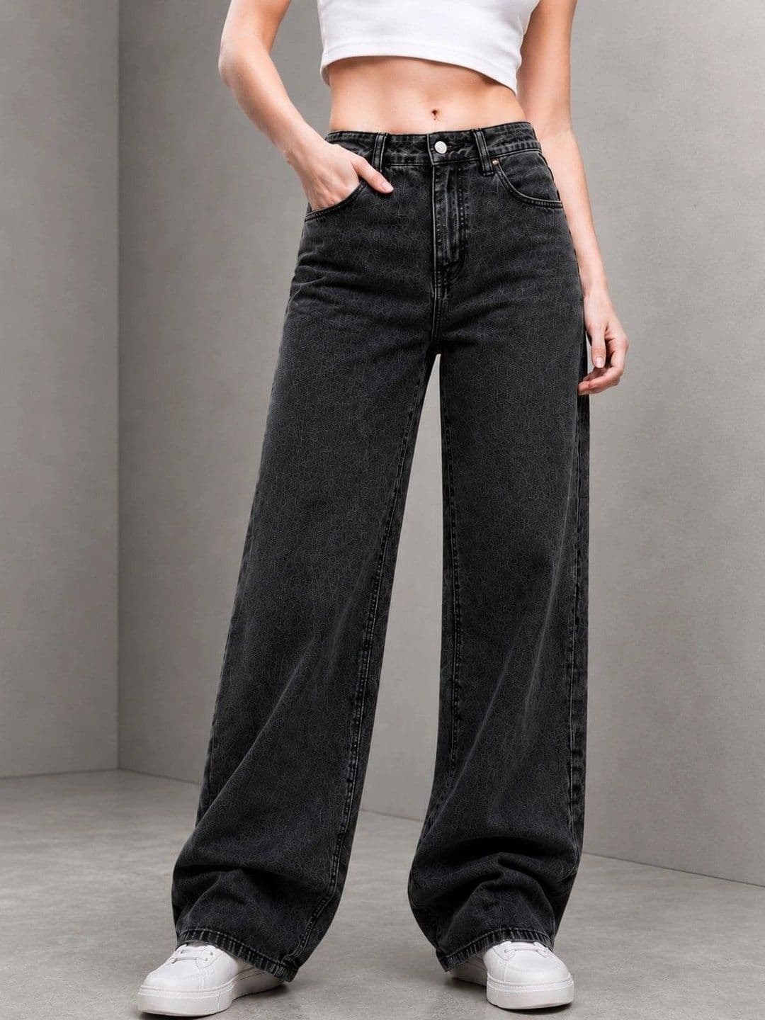 DressBerry Women Comfort Wide Leg High-Rise Light Fade Stretchable Jeans - view 1