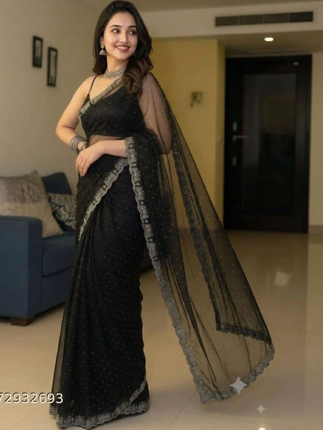 Akshmi Creation Supernet Saree thumbnail 3
