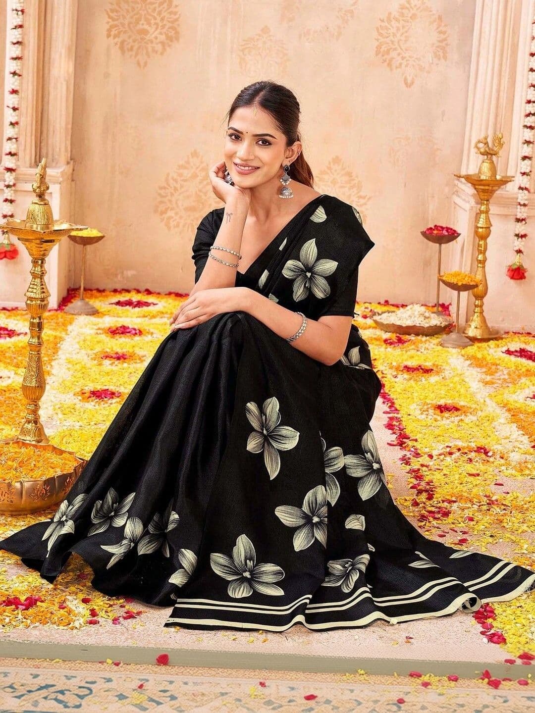 KALINI Floral Fusion Saree thumbnail 2