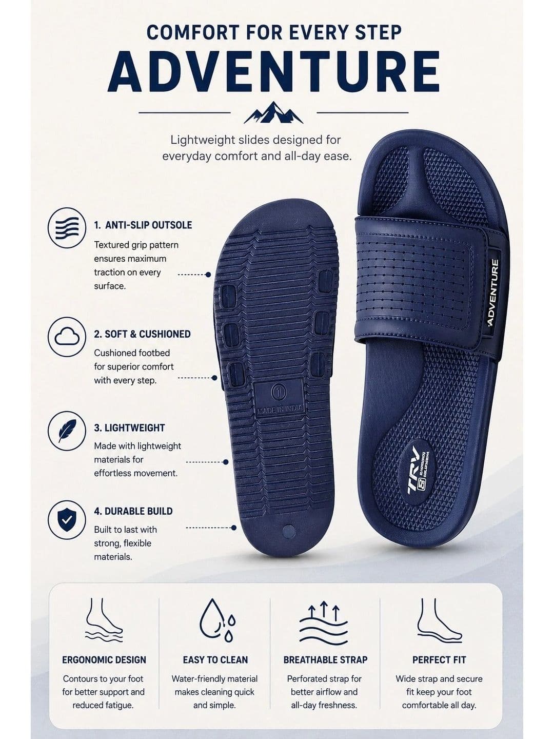 TRV Men Sliders Flip Flops thumbnail 5