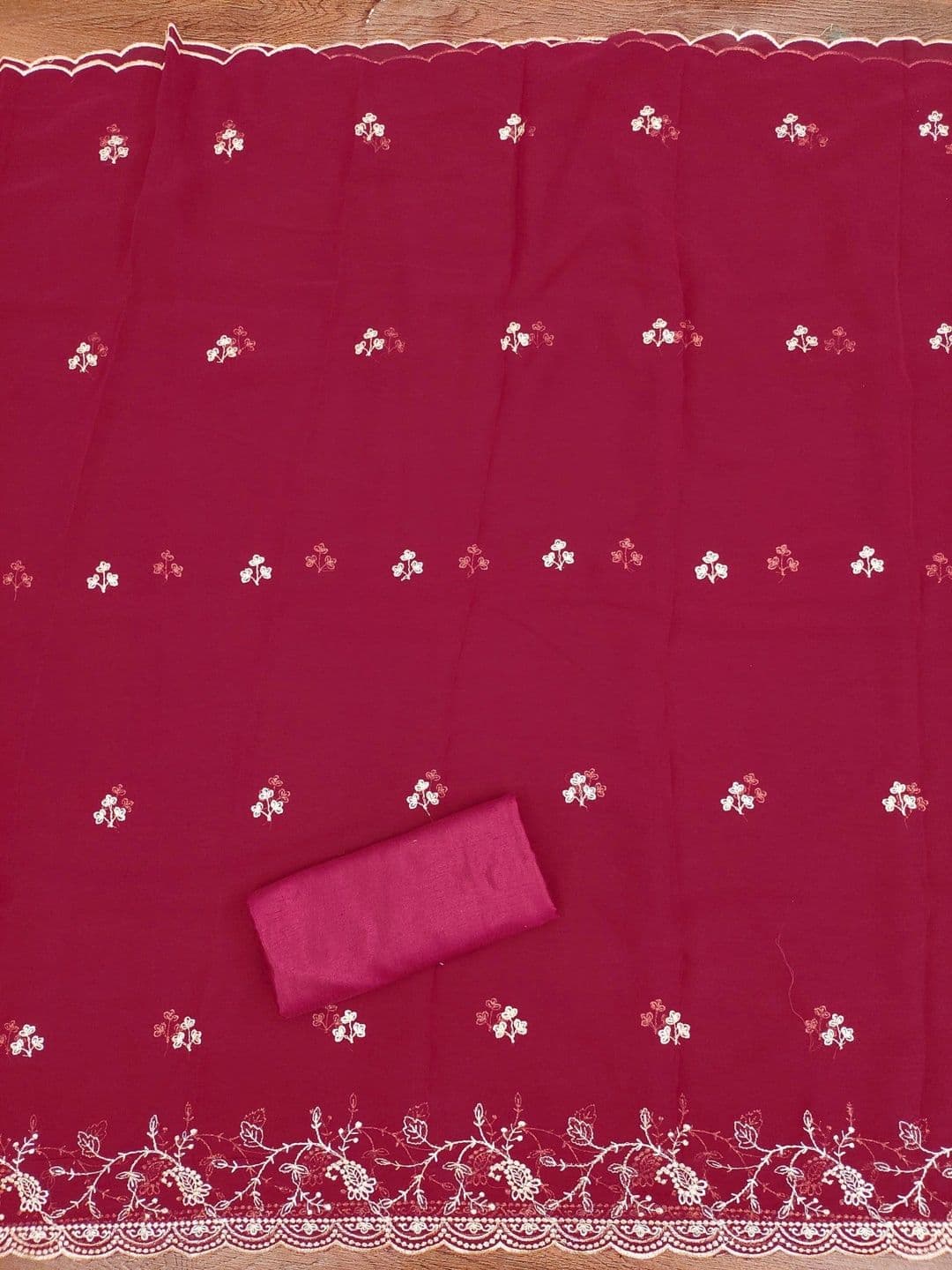 TAVAS Women Embroidered Unstitched Dress Material thumbnail 4