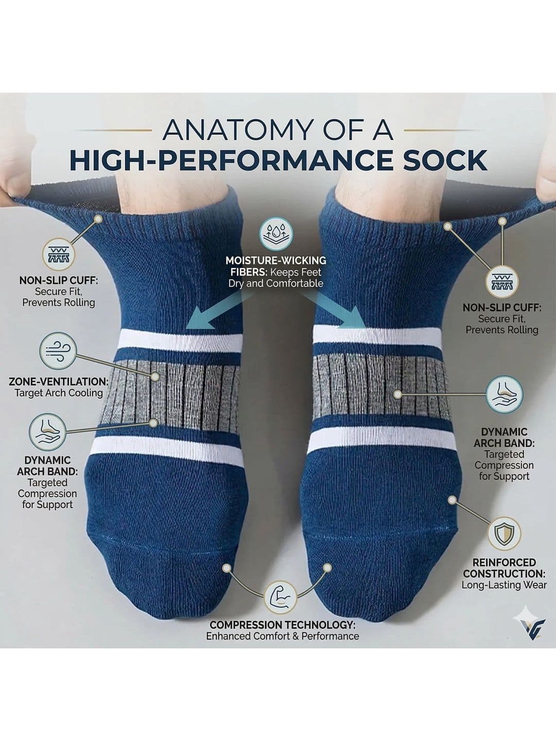 Moda Rapido Men Pack of 5 Cotton Blend Striped Ankle Length Socks thumbnail 5