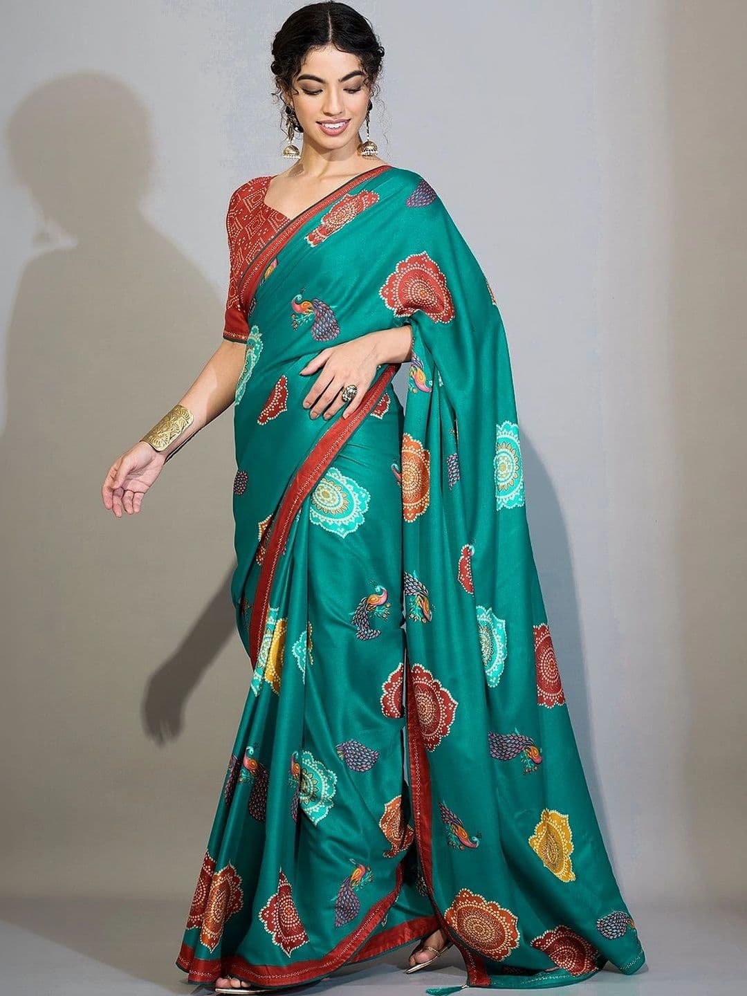 Sangria Bandhani Poly Georgette Designer Bandhani Saree thumbnail 4