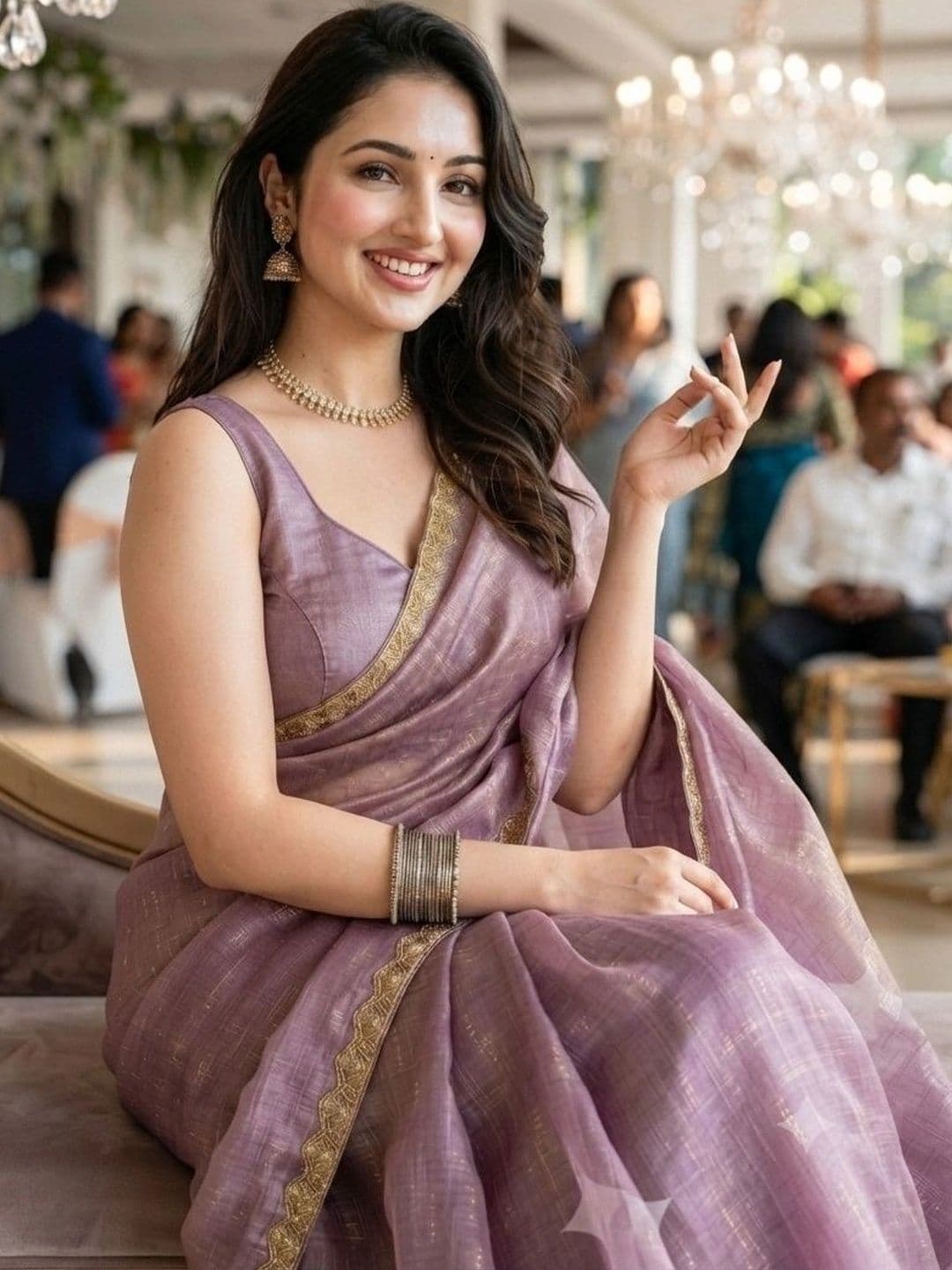 Akshmi Creation Women Zari Supernet Saree thumbnail 4