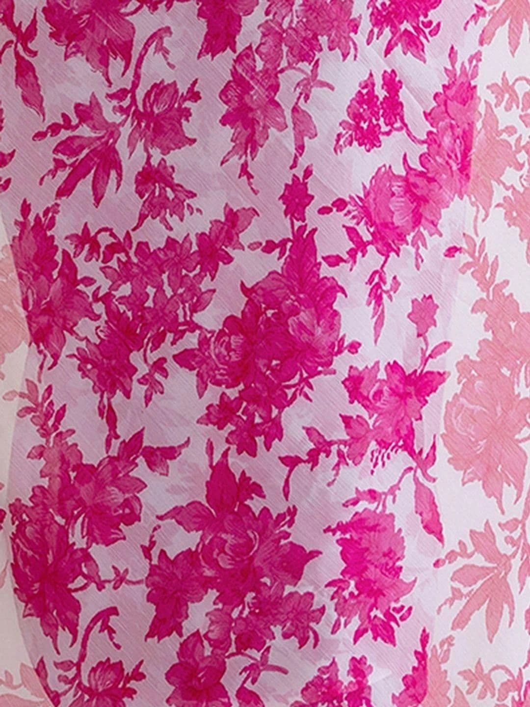 SANISA Women Floral Pure Chiffon Saree thumbnail 4
