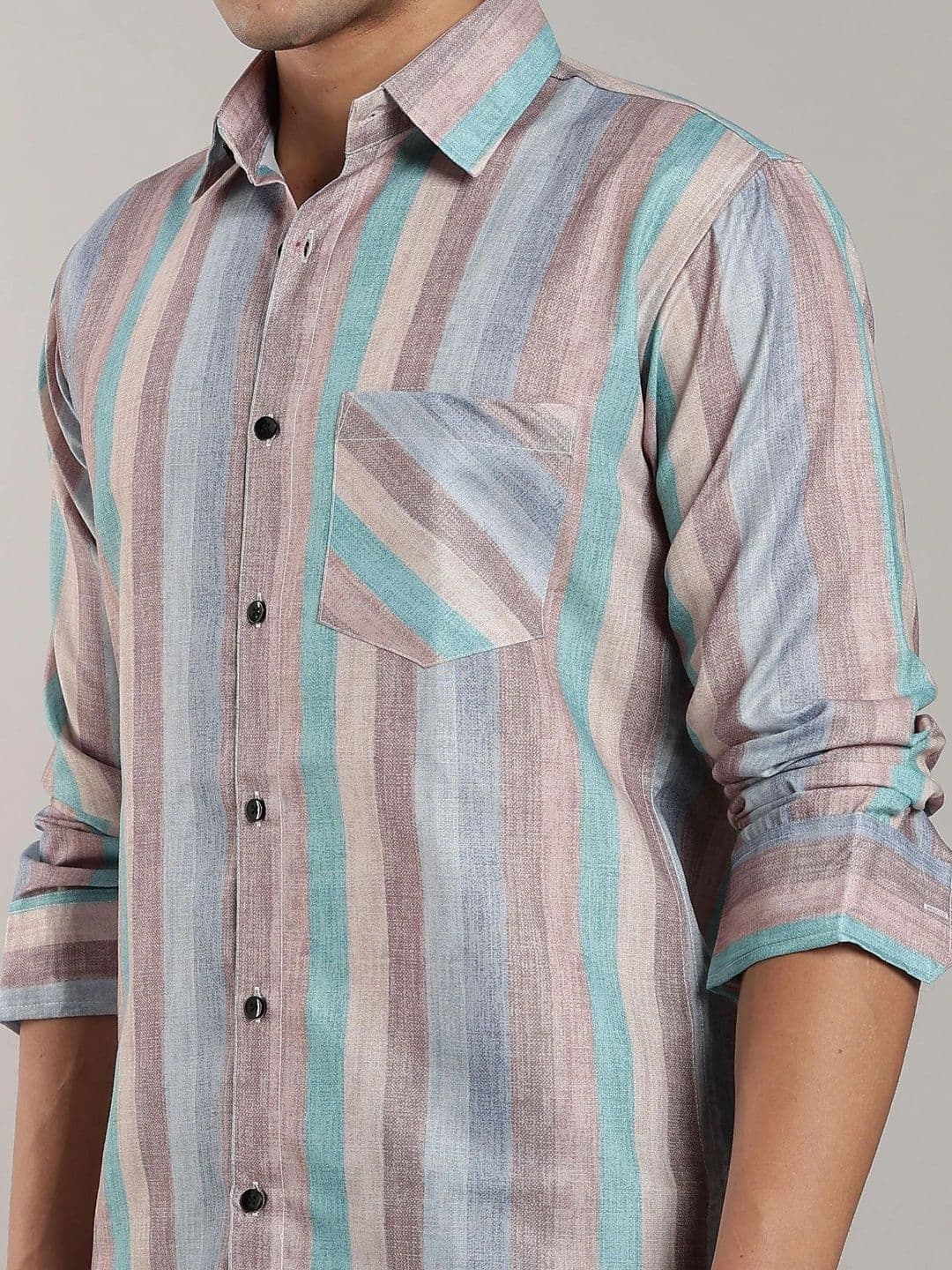 Mast & Harbour Men Comfort Multi Stripes Striped Casual Shirt thumbnail 7