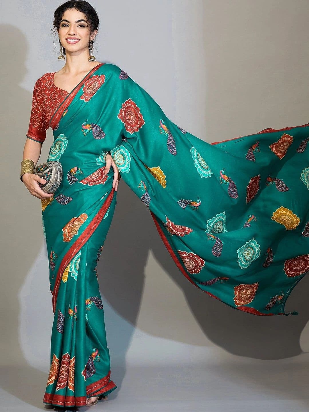 Sangria Bandhani Poly Georgette Designer Bandhani Saree thumbnail 7