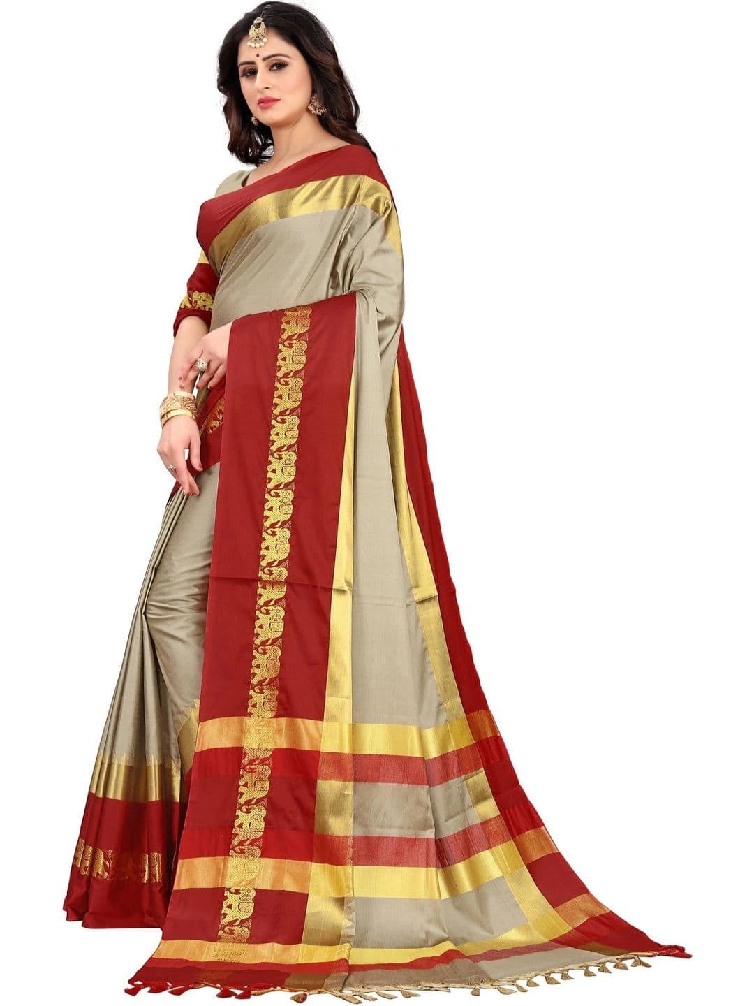 VEERAIVA Zari Silk Cotton Heavy Work Paithani Saree thumbnail 4