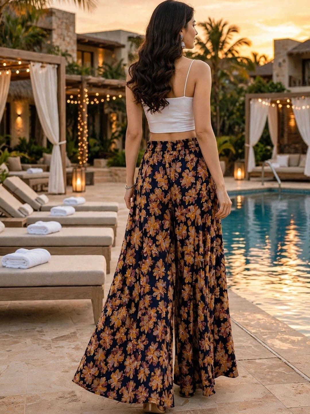 DIVYABHUMI FASHION Women Floral Printed Crepe Ethnic Palazzos thumbnail 2