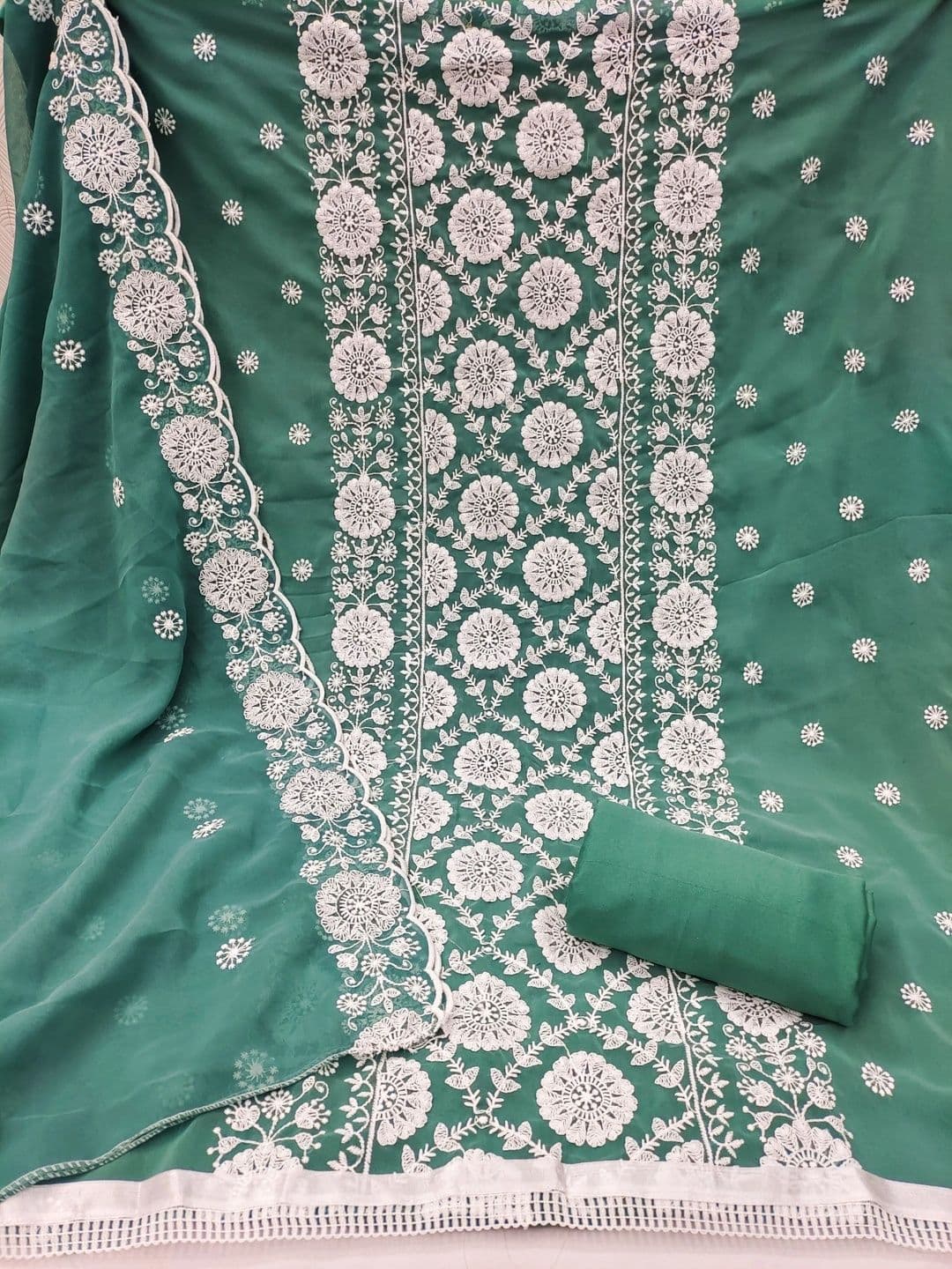 Dhaaga Ghar Embroidered Unstitched Dress Material thumbnail 3