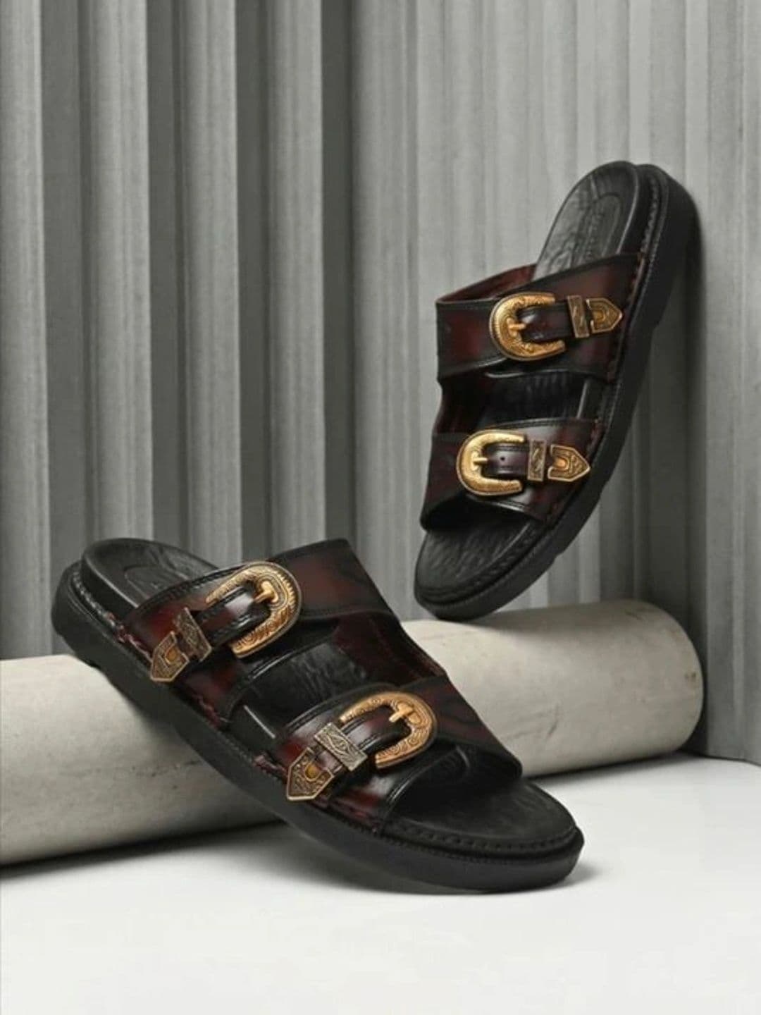 WALK WISE Men Comfort Sliders with Double Buckle Straps. - view 1