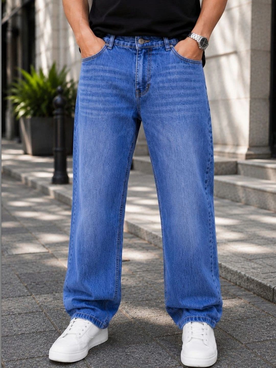 MQ Denim Men Straight Fit Mid-Rise Light Fade Jeans - view 1