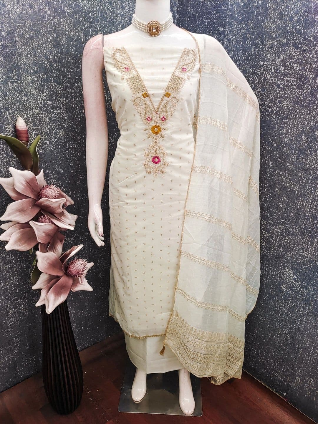 TAVAS Unstitched Dress Material - view 1