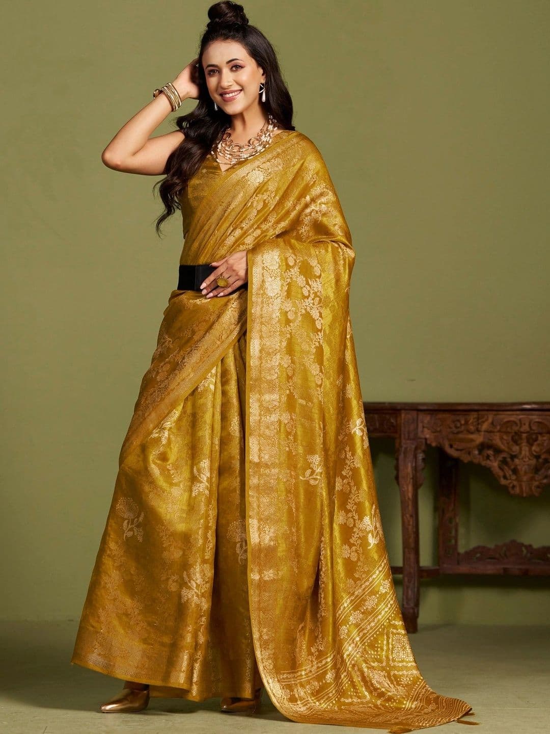 Anouk Ethnic Motifs Silk Blend Banarasi Saree - view 1