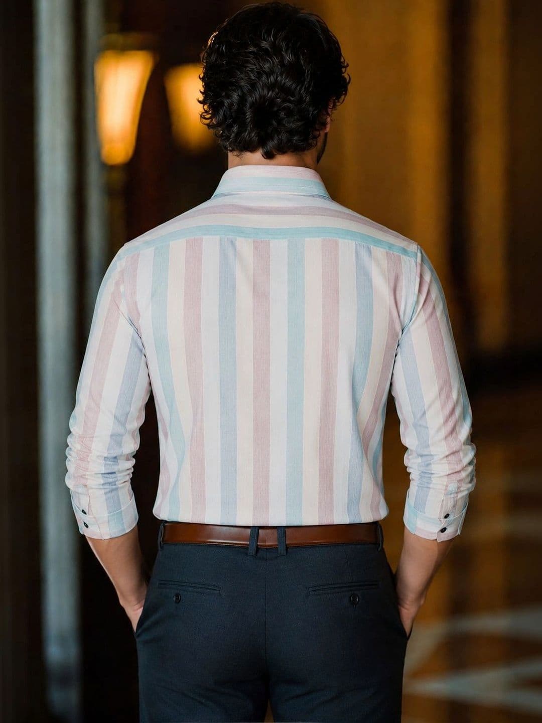 Mast & Harbour Men Comfort Multi Stripes Striped Casual Shirt thumbnail 7