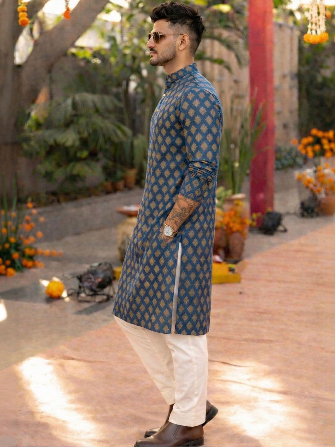 Anouk Printed Band Collar Straight Long Kurta thumbnail 3