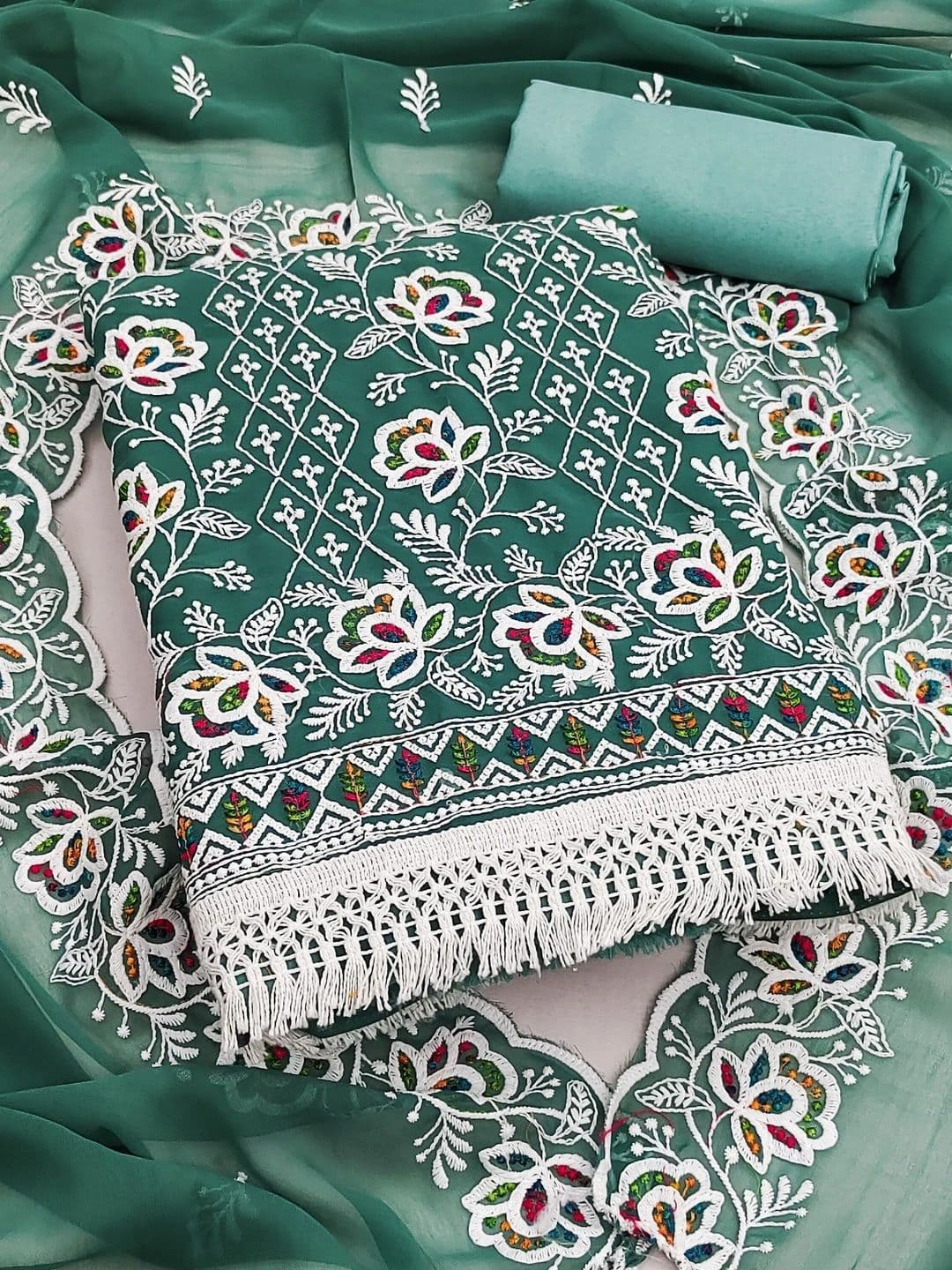 Dhaaga Ghar Embroidered Unstitched Dress Material thumbnail 2