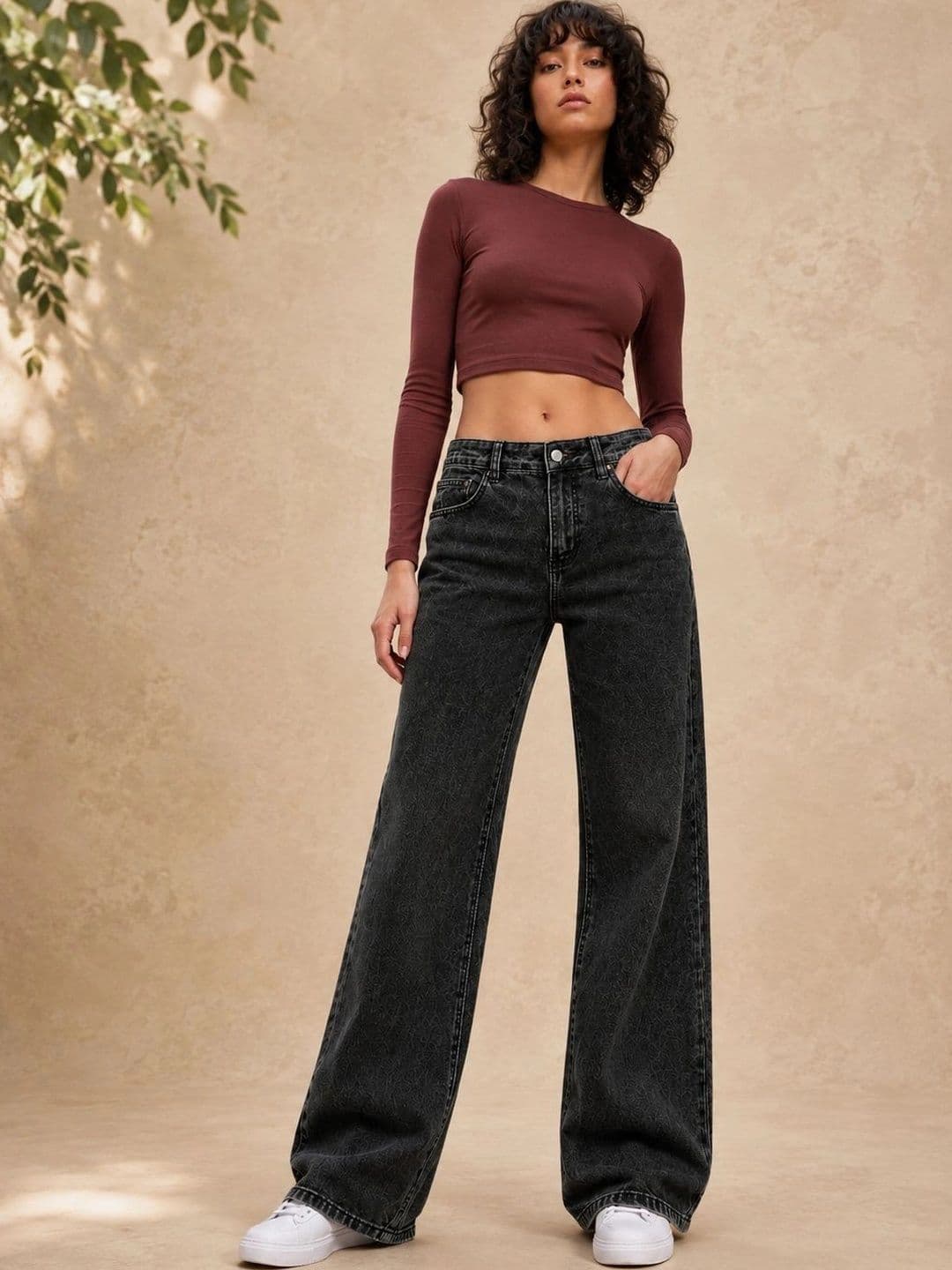 DressBerry Women Comfort Wide Leg High-Rise Light Fade Acid Wash Stretchable Jeans - view 1