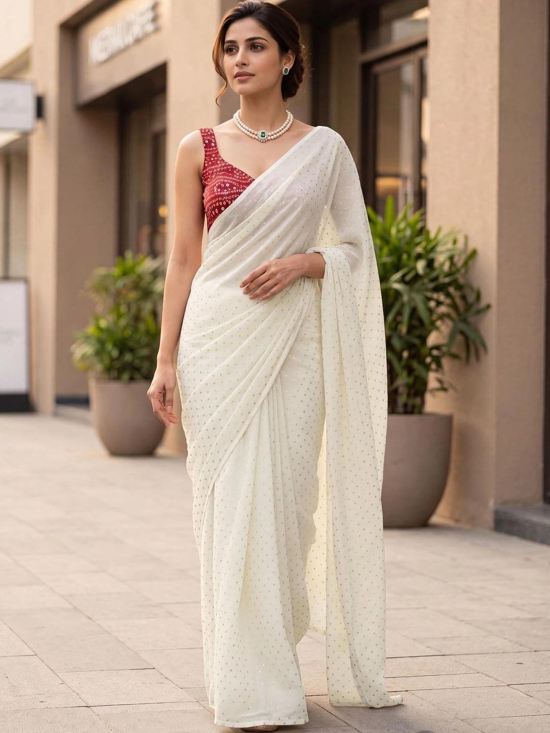 Looootnest Zari Pure Georgette Saree - view 1