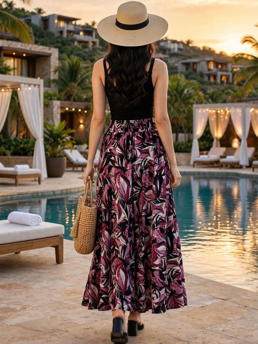 DIVYABHUMI FASHION Women Floral Printed Crepe Palazzos thumbnail 4