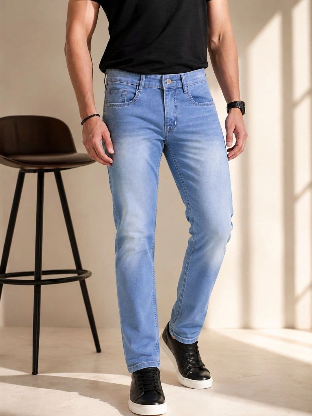 GEX Men Jean Regular Fit Mid-Rise Stretchable Jeans - view 1