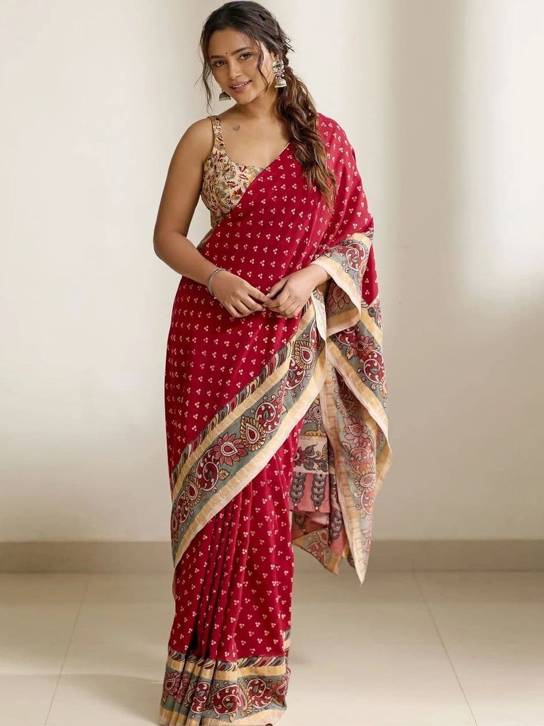 Moda Rapido Kalamkari Pure Cotton Saree - view 1