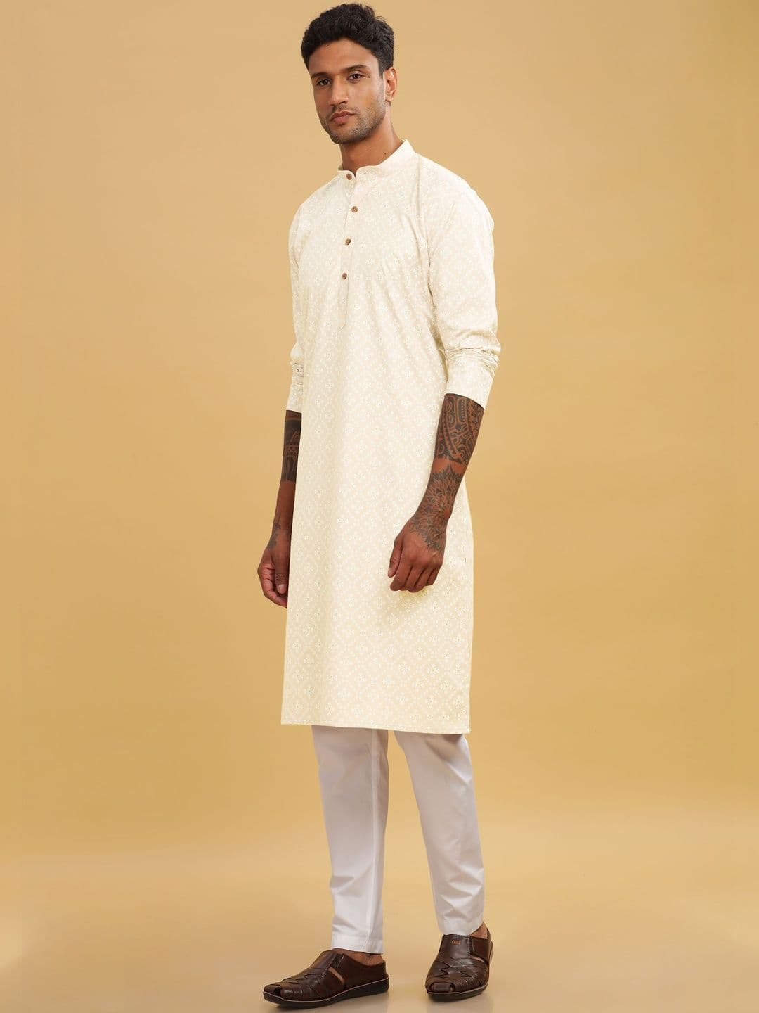 Anouk Printed Band Collar Straight Long Kurta thumbnail 7