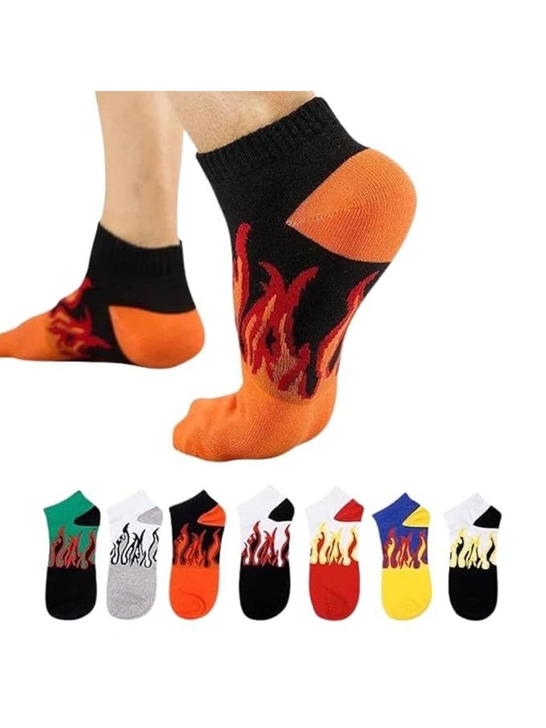 Moda Rapido Men Pack of 7 Cotton Blend Patterned Ankle Length Socks thumbnail 4