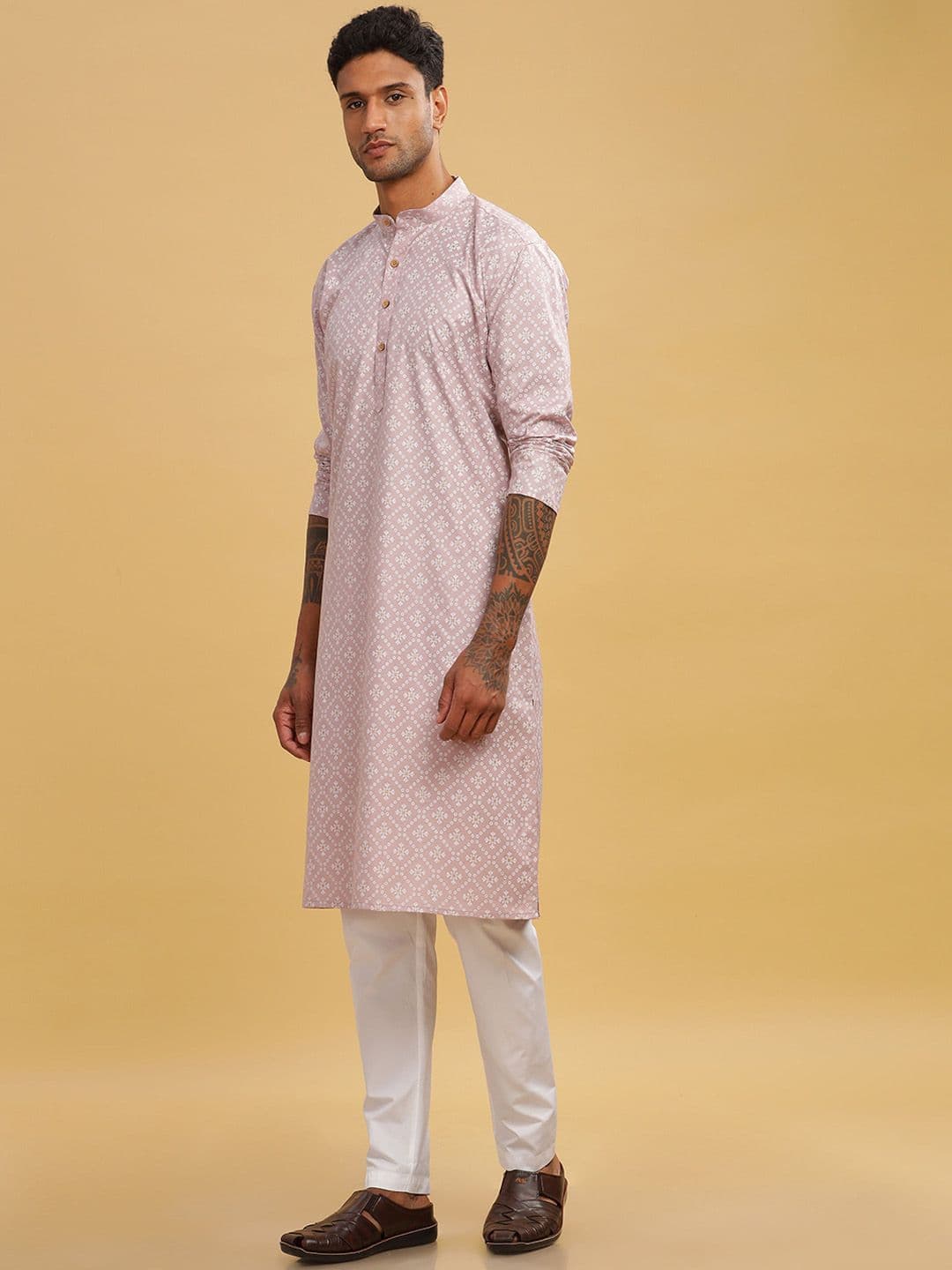 Anouk Printed Band Collar Straight Long Kurta thumbnail 5