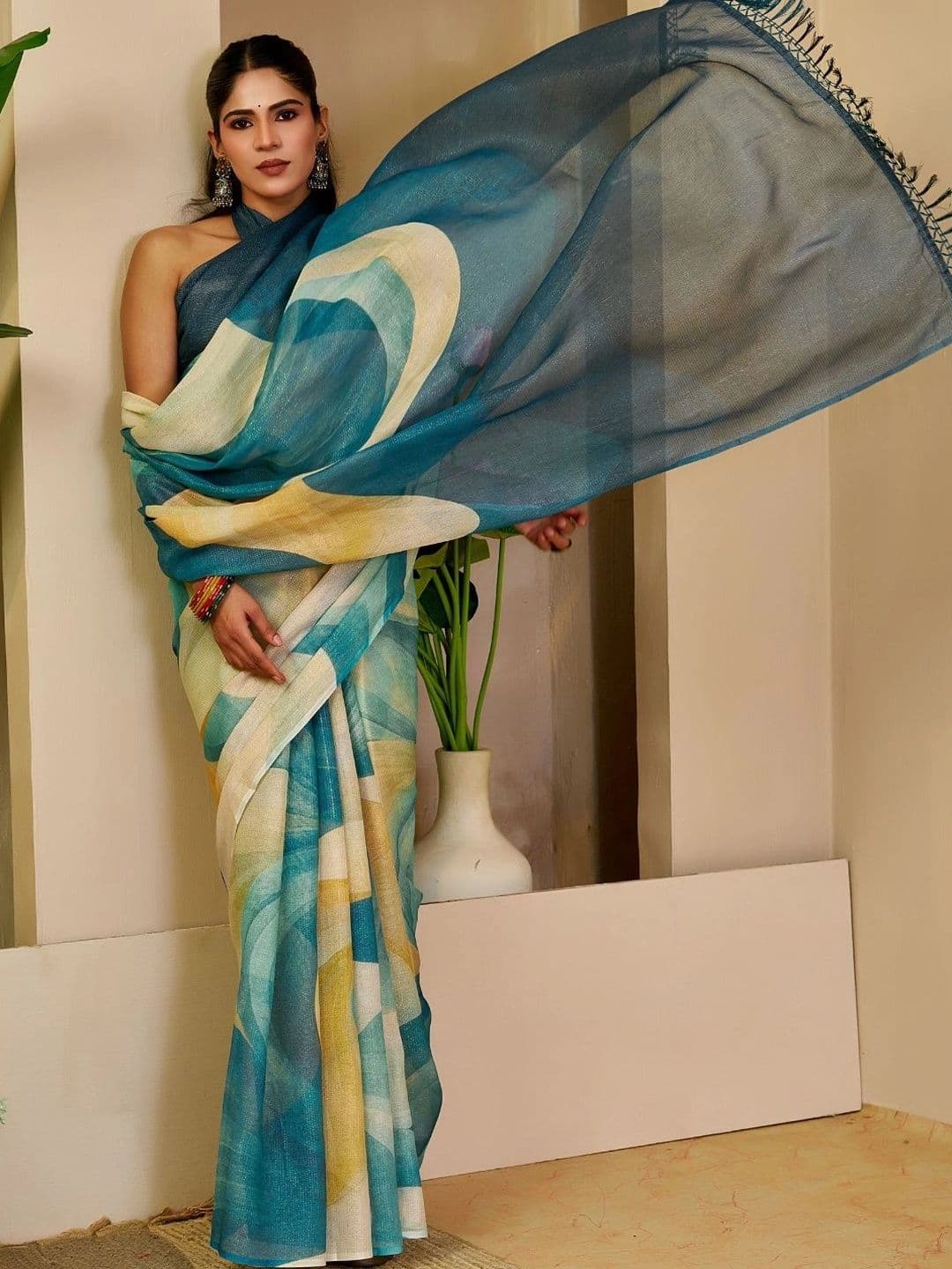 Mitera Tissue Designer Saree - view 1