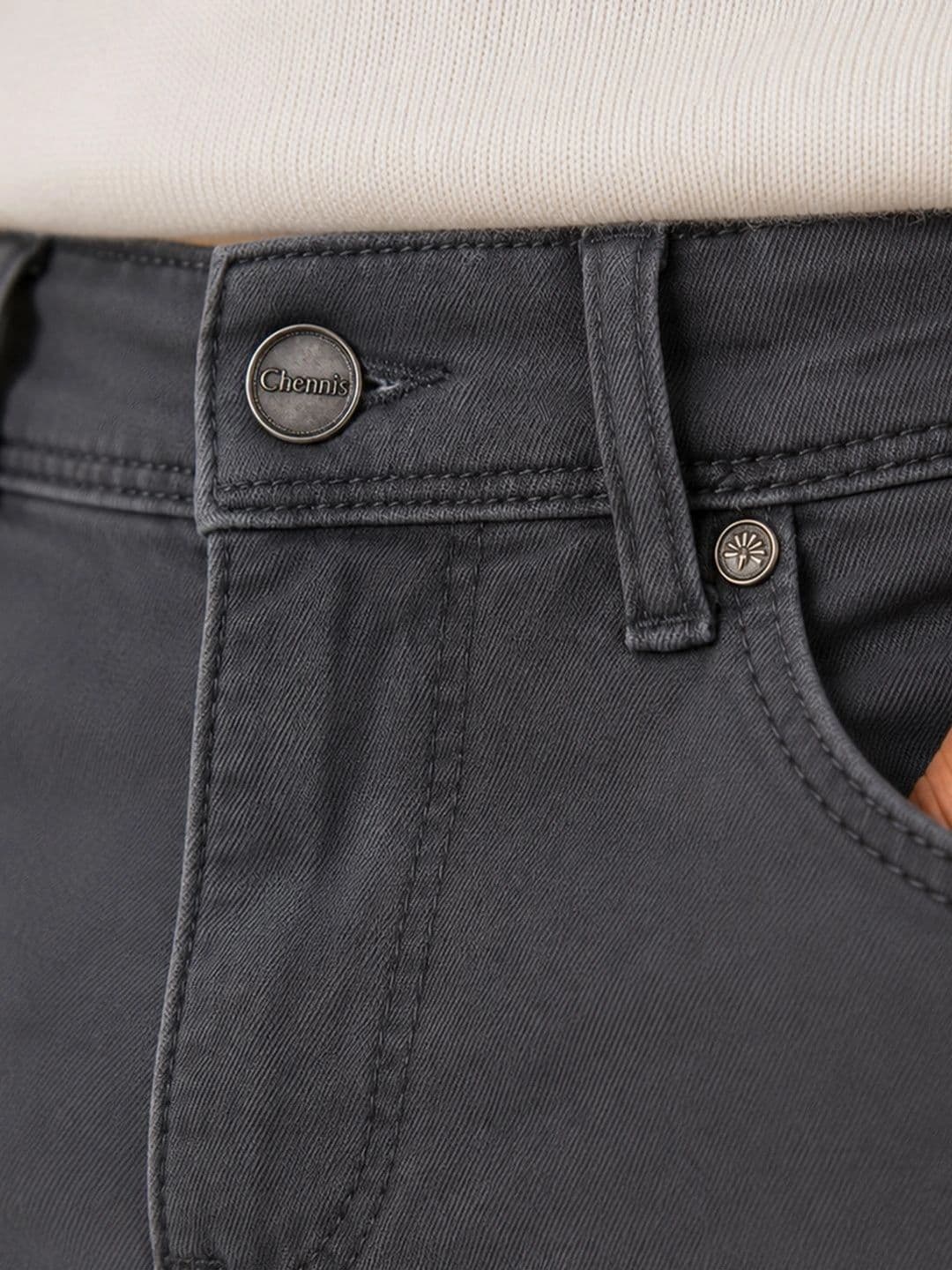 Chennis Men Tapered Fit Mid-Rise Light Fade Stretchable Jeans thumbnail 2