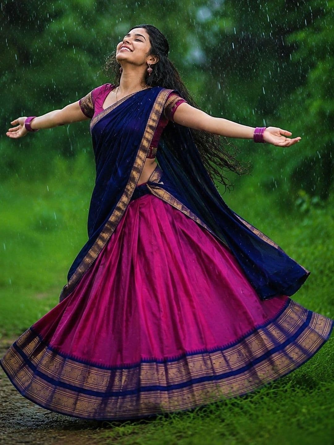 JIVUBA Embellished Ready to Wear Lehenga & Unstitched Blouse With Dupatta thumbnail 5