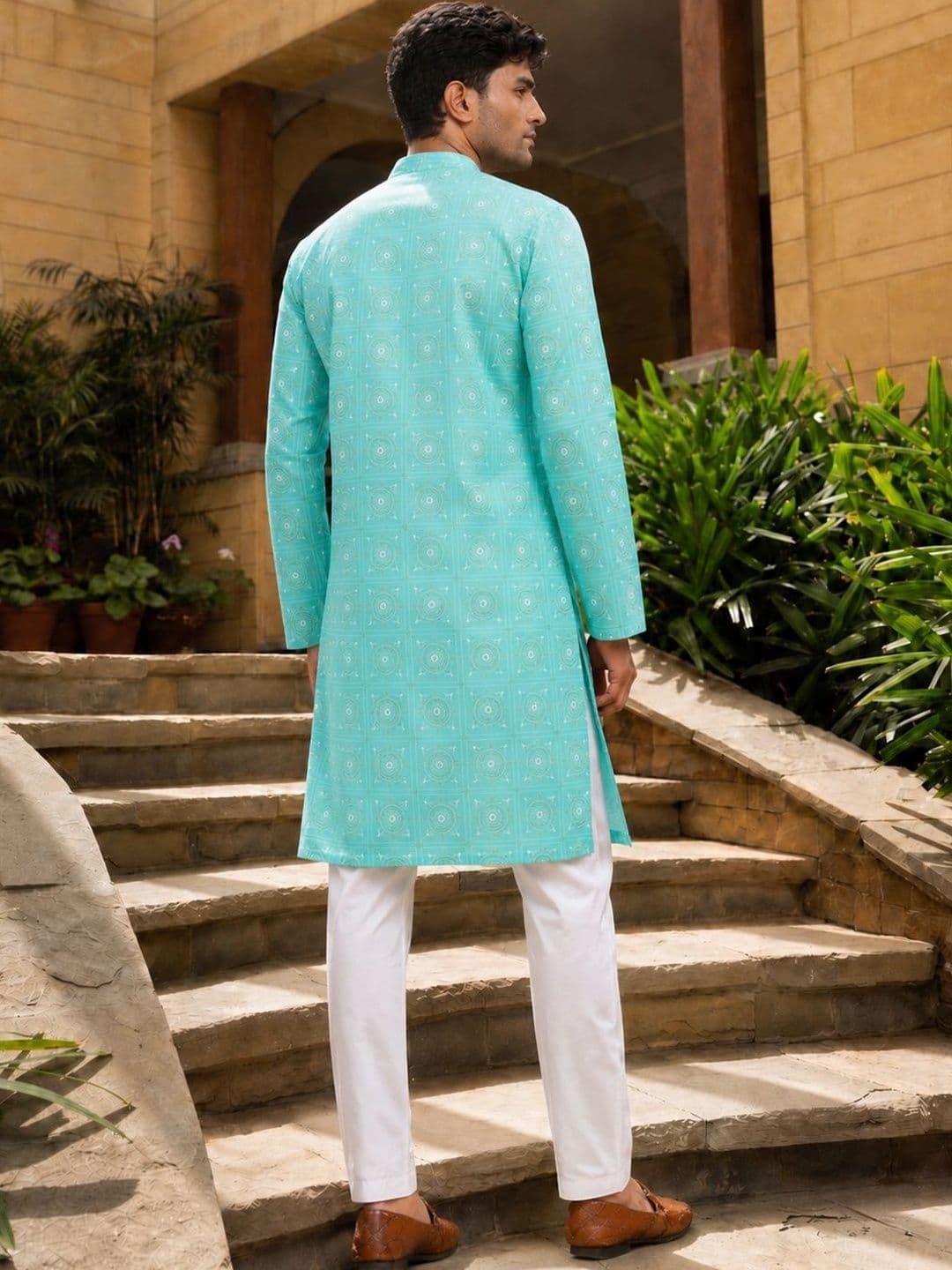 Anouk Printed Band Collar Straight Long Kurta thumbnail 4