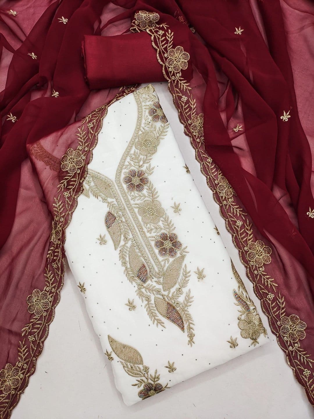 TAVAS Embroidered Unstitched Dress Material thumbnail 2