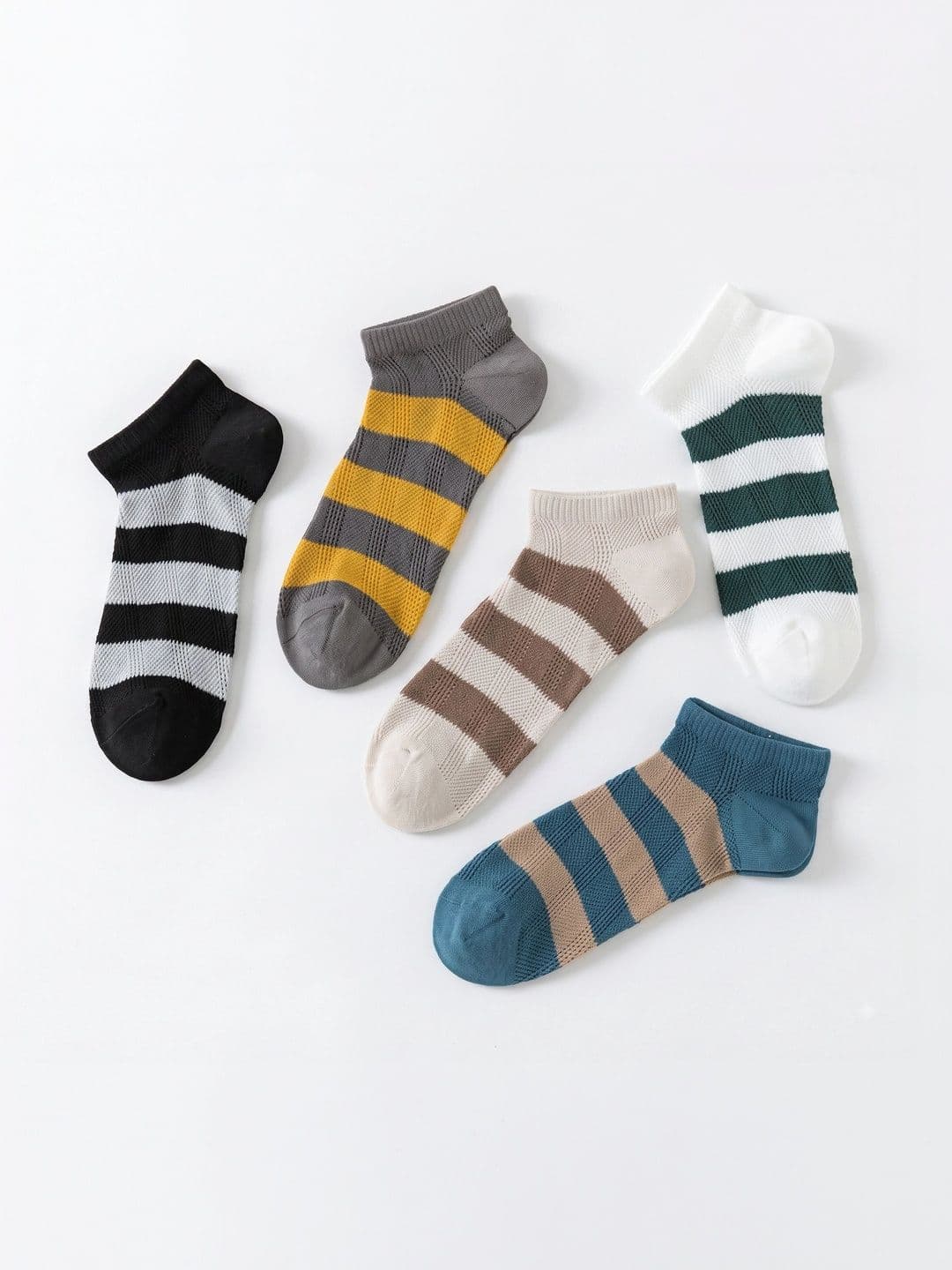 Moda Rapido Men Pack of 5 Cotton Blend Striped Ankle Length Socks - view 1
