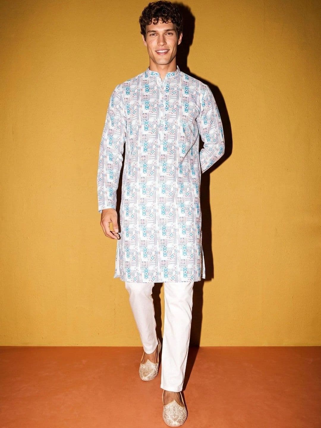 DRIP CHOWK Men Geometric Printed Kurta thumbnail 3