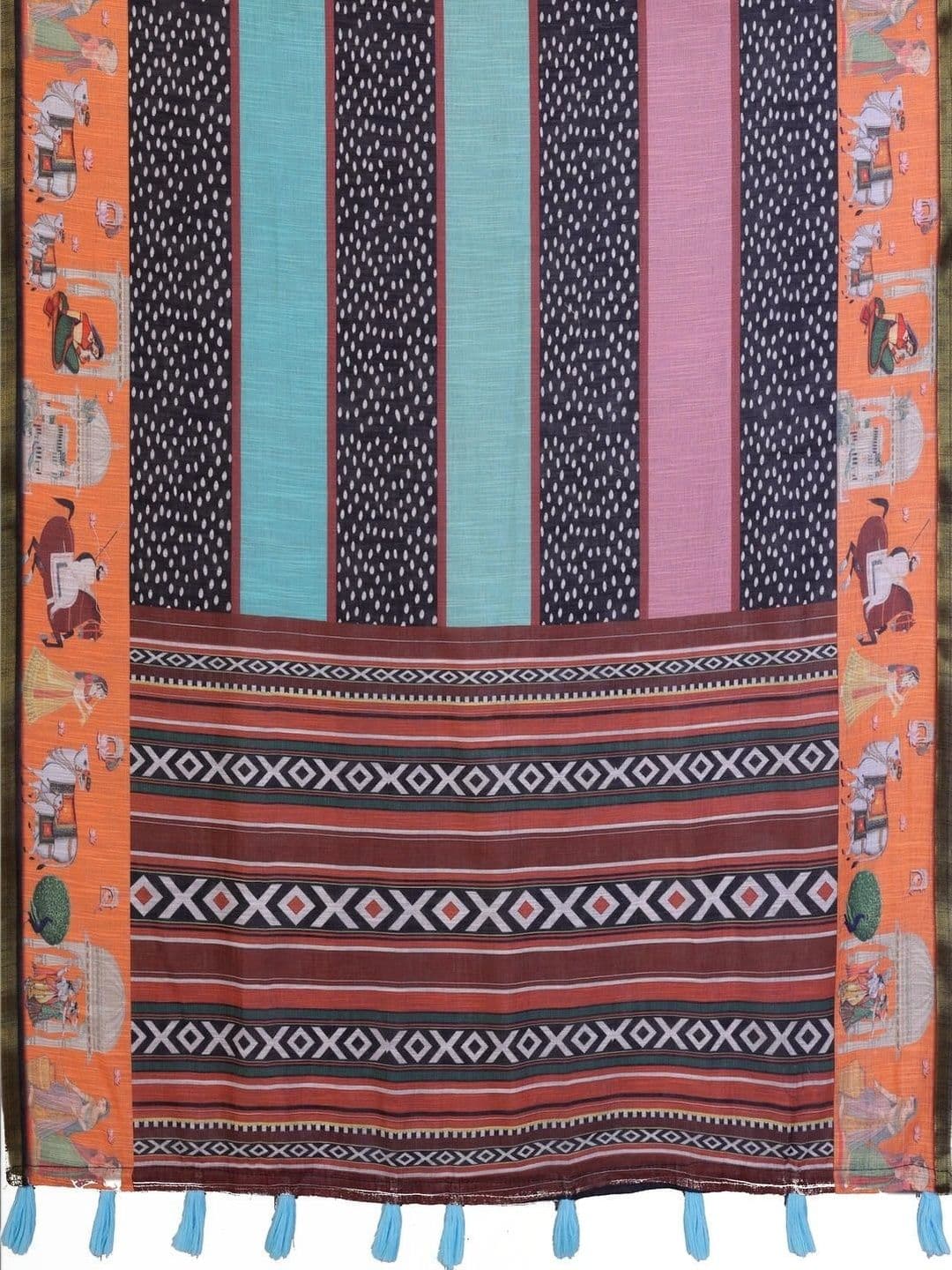 Pixie lane Ethnic Motifs Zari Linen Blend Saree thumbnail 5
